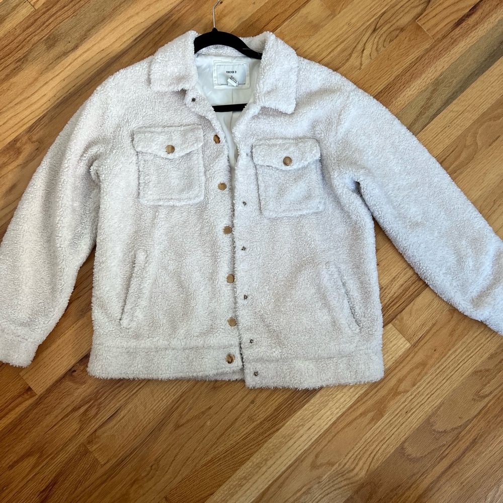Forever 21 Cream Sherpa Jacket